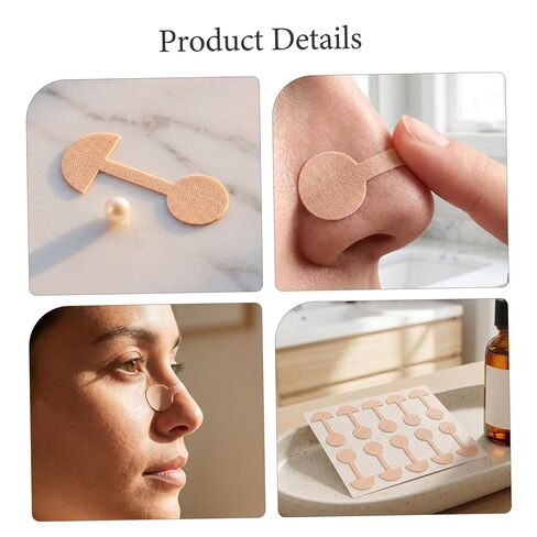 Uonlytech Self-adhesive Nasal Wing Strips for Women, 50pcs Soft Invisible Nose Shrink Patches, Breathable Contouring Nose Tape for Nasal Reshaping and Slimming in Kuwait