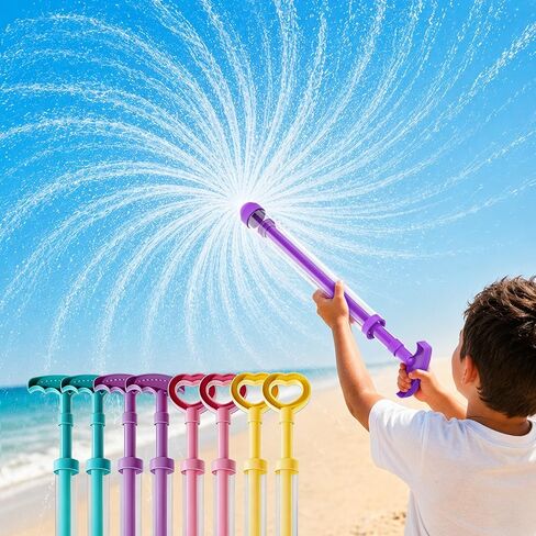 Water Spray Gun Fireworks 4 Pack, Firework Pattern Squirt Water Blaster with Pull Pump Action, Summer Pool Beach Ourdoor Water Toys for Kids Adults, Water Pistol Gifts for Boy Girl in Kuwait