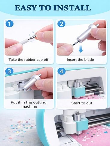 Replacement Blades and Housing Compatible with Cricut Joy & Joy Xtra, 6PCS 45° Fine Point Cutting Blades with 1 Blade Housing, Premium Replacement Parts for DIY Vinyl Crafts, Stickers and Card Making in Kuwait