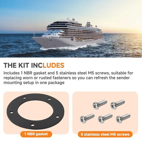 Fuel Sending Unit Gasket Kit,5-Hole NBR Replacement Gasket with 5 Stainless M5 Screws, Top-Mount Fuel Sender Seal for Marine Boat Fuel Tanks and Vehicles in Kuwait