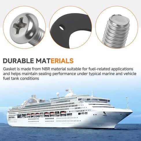 Fuel Sending Unit Gasket Kit,5-Hole NBR Replacement Gasket with 5 Stainless M5 Screws, Top-Mount Fuel Sender Seal for Marine Boat Fuel Tanks and Vehicles in Kuwait