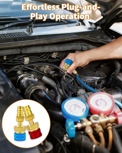 محول R1234yf، 2 حزمة R1234yf إلى R134a طقم محول، قارنات سريعة لإعادة شحن وتحويل مبرد مكيف الهواء للسيارة ذو الجانب العالي والمنخفض in Kuwait