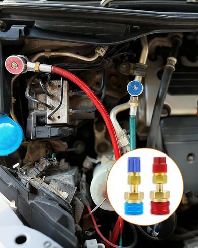 محول R1234yf، 2 حزمة R1234yf إلى R134a طقم محول، قارنات سريعة لإعادة شحن وتحويل مبرد مكيف الهواء للسيارة ذو الجانب العالي والمنخفض in Kuwait