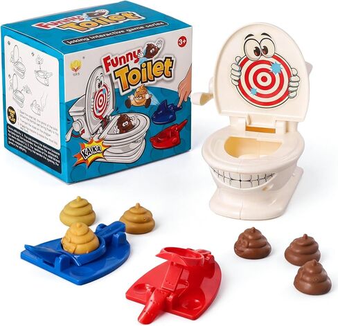 Shoot The Poop Game Toy Set, Interactive Toilet Game for Kids Families, Funny Fast-Action Poop-Launching Gag Toys for Ages 3+ Silly Humor Poop Toy for Friends Christmas Birthday Party Spoof Gifts in Kuwait
