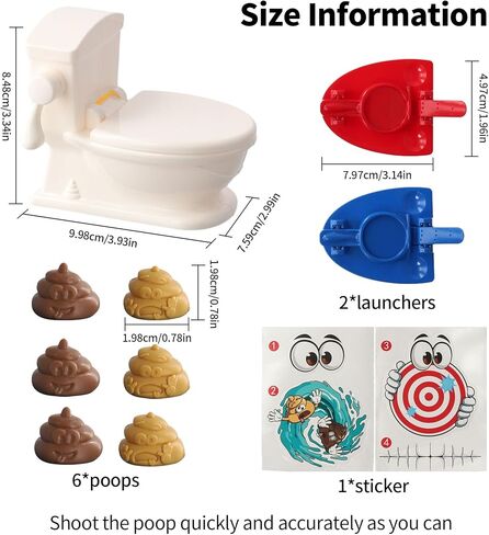 Shoot The Poop Game Toy Set, Interactive Toilet Game for Kids Families, Funny Fast-Action Poop-Launching Gag Toys for Ages 3+ Silly Humor Poop Toy for Friends Christmas Birthday Party Spoof Gifts in Kuwait