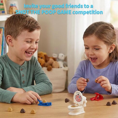 Shoot The Poop Game Toy Set, Interactive Toilet Game for Kids Families, Funny Fast-Action Poop-Launching Gag Toys for Ages 3+ Silly Humor Poop Toy for Friends Christmas Birthday Party Spoof Gifts in Kuwait