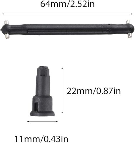 High Load Bearing Capacity CVD Drive Shaft for SCY 1/16 RC Car Enhanced Performance Rear Axle Dog Bone Length 64mm, Improved Drivetrain in Kuwait