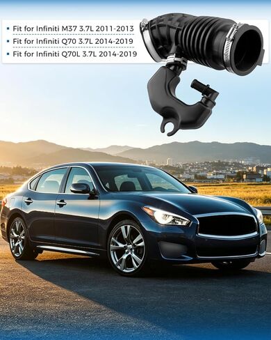 خرطوم دخول هواء المحرك الجانب الأيمن للراكب مناسب لإنفينيتي M37 Q70 Q70L 3.7L 2011-2019 مجموعة مجاري الهواء استبدال 16576-1MA0A 165761MA0A 696-556 696556 in Kuwait