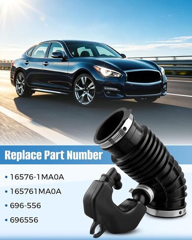 خرطوم دخول هواء المحرك الجانب الأيمن للراكب مناسب لإنفينيتي M37 Q70 Q70L 3.7L 2011-2019 مجموعة مجاري الهواء استبدال 16576-1MA0A 165761MA0A 696-556 696556 in Kuwait