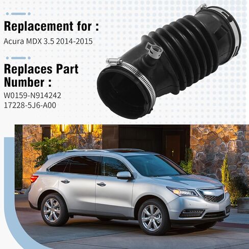 17228-5J6-A00 أنبوب خرطوم دخول الهواء، بديل لـ Acura MDX 3.5 2014-2015، يستبدل W0159-N914242 172285J6A00 in Kuwait