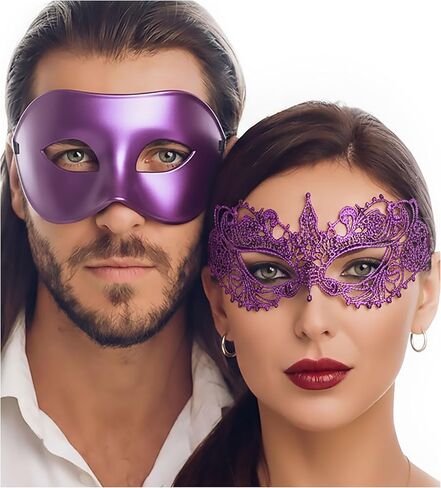 Couple Masquerade Mask - Matching Men & Women Sexy Mask for Masquerade Party, Mardi Gras, Venetian Party, Prom, Halloween in Saudi Arabia