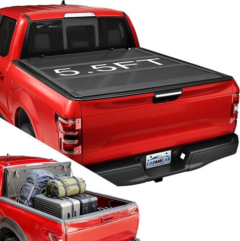 غطاء تونيو صلب قابل للطي منخفض المستوى لاستبدال Ram 1500 New Body 5.7FT Bed (67.4") بدون RamBox 2009-2025 FRP مقاوم للطقس وغطاء سرير شاحنة مطوي بالكامل وقابل للقفل، تركيب خالٍ من الحفر in Kuwait