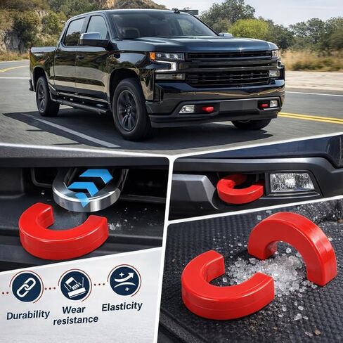 2PCS Tow Hook Covers Compatible with Chevy Silverado 1500 2007-2024, Hitch Protector Accessories(2007-2024), Fits Chevrolet Silverado 1500 Models in Kuwait