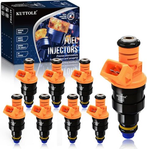 Fuel Injectors Compatible with Ford F150 F250 F350 E150 E250 E350 Sueper Duty Lincoln Mercury 4.6L 5.8L V8 (Set of 8), Replace 0280150943 0280150939 0280150909 FJ713 in Kuwait