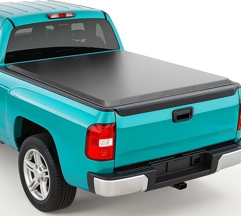 غطاء سرير شاحنة ناعم رباعي الطي متوافق مع 2007-2025 Chevy Silverado وGMC Sierra 1500 الطول 5.8 قدم (69.3 بوصة)، وليس لسرير CarbonPro in Kuwait