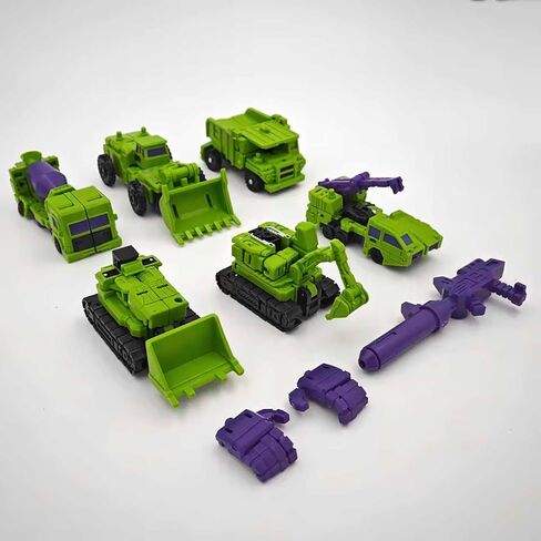 WILD HUNTER 6 in 1 Construction Truck Robot Toys Transforming Vehicles Combine into Giant Mech Gravity Builder Constructor Engineering Truck Robot Combiner 8.7" Robot STEM Building Playset Excavator in Kuwait