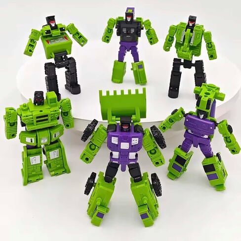 WILD HUNTER 6 in 1 Construction Truck Robot Toys Transforming Vehicles Combine into Giant Mech Gravity Builder Constructor Engineering Truck Robot Combiner 8.7" Robot STEM Building Playset Excavator in Kuwait