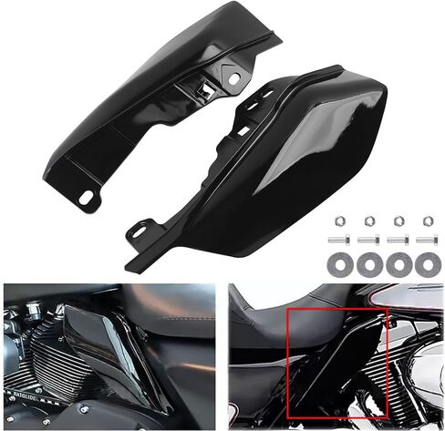 عاكس هواء أسود متوسط ​​الإطار دروع حرارية 2009-2024 متوافق مع Harley Davidson Touring Street Glide Road Glide Electra Glide Road King Ultra Limited Tri Glide CVO in Kuwait