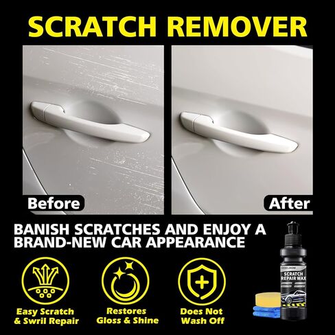 SHIELDOM Scratch Remover Car Scratches Removal Wax Vehicles Scuff & Swirl Polishing & Waxing Kits with Buffer Pad & Towel, Rubbing Compound for Automobile Paint Repair -5oz in Kuwait