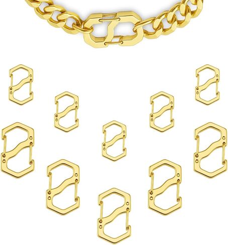 Double Opening Lobster Clasp,Sliver Bracelet Clasp Charm Clasp,Chain Shortener,Necklace Connectors for Multiple Necklaces - 10 Pack in Kuwait