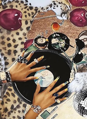 Diamond Art Kits for Adults Beginner, Trendy Leopard DIY Modern Diamond Painting Kits 5D Diamond Dots Gem Art Crafts with Tools, Disco Ball Round Full Drill Crafts for Home Wall Decor&Gift-12X16inch in Saudi Arabia