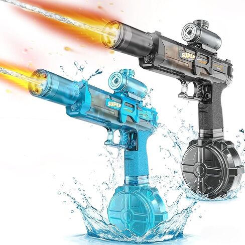 Electric Water Gun for Kids Adults, Automatic Squirt Gun with LED Light & Spray Sound, Rechargeable Waterguns with Large Tank, Summer Outdoor Pool Beach Backyard Water Toys Gifts for Boys Girls in Kuwait