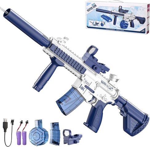 Electric Water Gun,Squirt Gun Toy,Automatic Water Gun Blaster Up To 32 FT Long Range,Outdoor Pool Party Shooting Game Toy With 2 Batteries & 2 Water Tanks,Ideal Summer Watergun Gift for Kids & Adults. in Kuwait