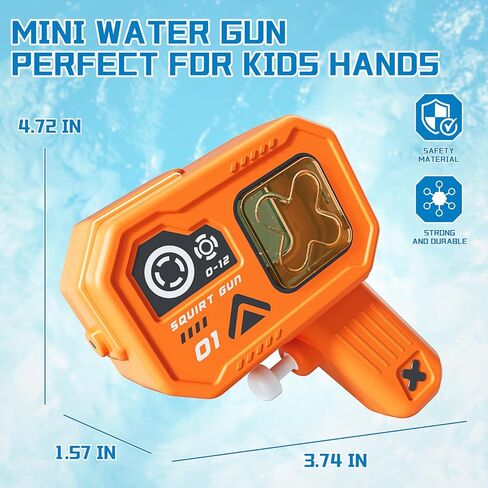 4 Pack Mini Tech Water Guns for Kids, Transparent Window Squirt Gun with Easy Press Trigger, Summer Pool Beach Bath Outdoor Toys in Kuwait