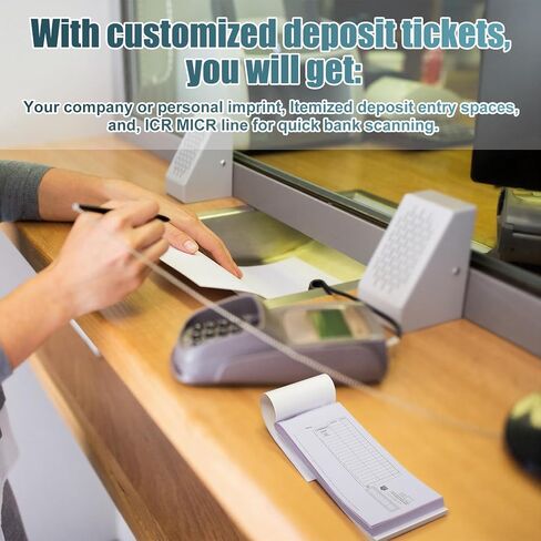 Gilprop 3 Pack 2-Part Booked Deposit Tickets 8 7/8" x 3 3/8" Carbonless White/Yellow 150 Deposit Slips Per Book Icr Scannable Design for Accurate Bank Processing in Kuwait