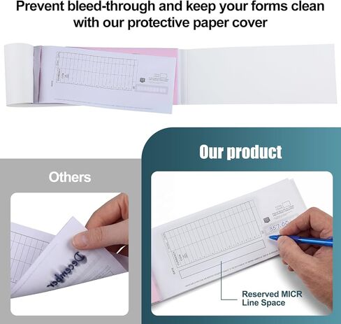 Gilprop 3 Pack 2-Part Booked Deposit Tickets 8 7/8" x 3 3/8" Carbonless White/Yellow 150 Deposit Slips Per Book Icr Scannable Design for Accurate Bank Processing in Kuwait