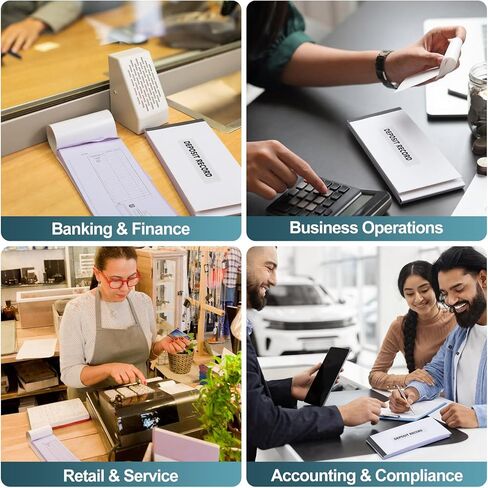 Gilprop 3 Pack 2-Part Booked Deposit Tickets 8 7/8" x 3 3/8" Carbonless White/Yellow 150 Deposit Slips Per Book Icr Scannable Design for Accurate Bank Processing in Kuwait