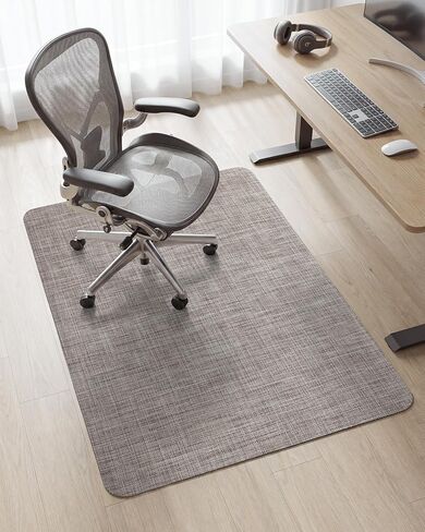 Asrug Office Chair Mat for Hardwood Floor Mats 36" x 48" Desk Computer Chair Mat for Rolling Chair PVC Plastic Durable Non-Slip Under Desk Rug,Hard Floor Protector for Office Home, Dark Brown in Saudi Arabia