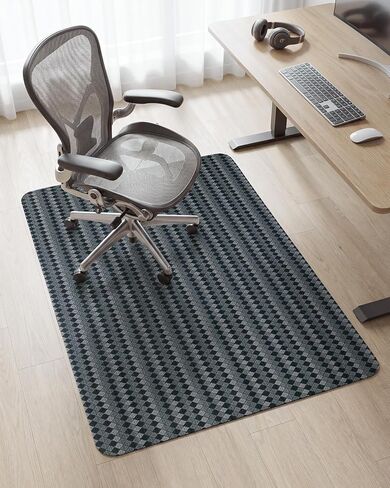 Asrug Office Chair Mat for Hardwood Floor Mats 36" x 48" Desk Computer Chair Mat for Rolling Chair PVC Plastic Durable Non-Slip Under Desk Rug,Hard Floor Protector for Office Home, Dark Brown in Saudi Arabia