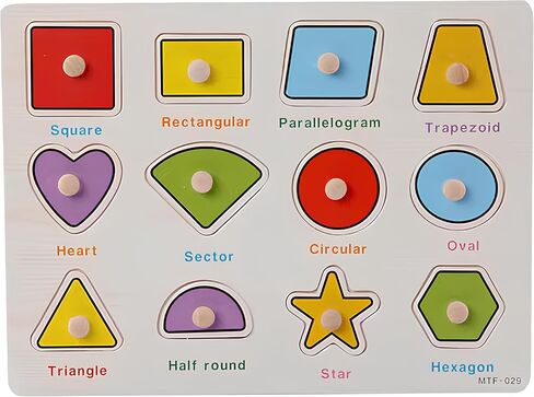 Numbers Puzzle Wooden for Toddlers 3+ Years Old - 123 Figure Learning Toys with Board & Number Blocks, Preschool Education for Girls and Boys, Large Montessori Style, 0-20 Numbers, Educational Toy in Kuwait