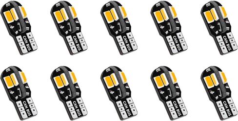 T10 Interior Led Lights for Cars 5730-8SMD 12V Super Bright Error-Free Canbus 360 Degree led Lights for License Plate, Map, Dome, Reading Light, Universal Wedge Bulb Replacement（10PCS-Warm White in Kuwait