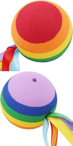 2 Pcs Car Antenna Ball Universal Ribbon Rainbow Ball Decoration for Car Auto, Car Aerials, Car Styling and Body Fittings,Colorful Long Ribbon Ball Car-Styling Vehicle Antenna Topper Decoration in Kuwait