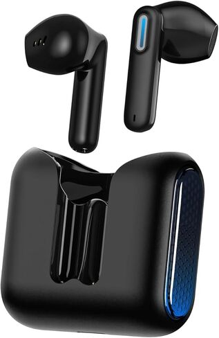 NE49 AI Translation Earbuds Real Time Wireless Bluetooth 6.0 AI Headphones LCD Touch Screen Support 150+Languages Translation Real Time Translator Earbuds Support Playing Music Phone Calls-Black in Kuwait
