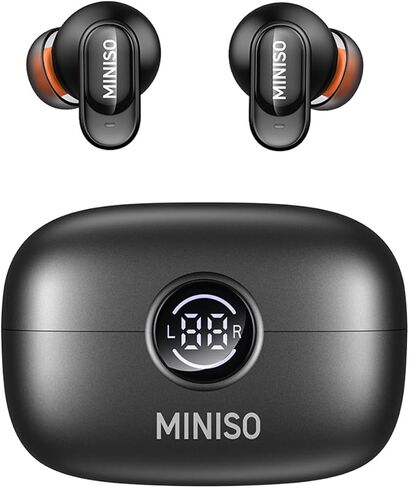 سماعات أذن MINISO MS105 AI للترجمة في الوقت الحقيقي، سماعات أذن مترجمة 165 لغة، Audifonos Traductores Inglés Español، سماعات بلوتوث 6.0 مترجم لتعلم اللغة أثناء السفر، أسود in Kuwait