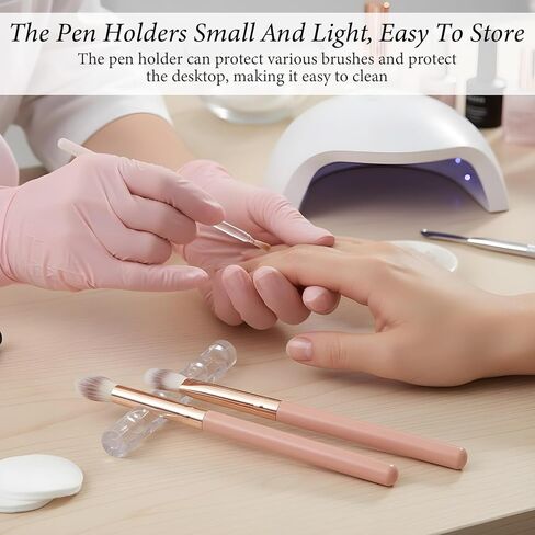 4pcs Clear Paint Brush Holder, Ymapinc Nail Art Brush Holder for Nail Tech, Acrylic Pen Stand, Crystal Bar Pen Rest for Painting in Kuwait