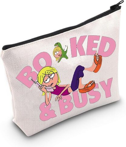 WZMPA Lizzie Fans Cosmetic Makeup Bag Lizzie Cartoon Inspired Gift Booked & Busy Lizzie Zipper Pouch Bag For TV Series Fans (Booked & Busy) in Saudi Arabia