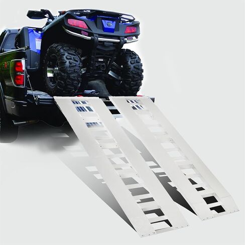 munirater 80 x 15 Inch Aluminum Trailer Ramps 6000Lbs Total Hook Attaching End Replacement for Loading Car Truck Tractor ATVs UTVs in Kuwait