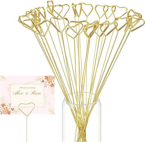 30-Pack Floral Picks Flower Bouquet Decoration Picks - 13 Inch Metal Sticks for Floral Arrangements, Wedding, Party & Craft Decor (Gold Circle) in Kuwait
