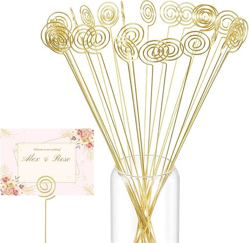 30-Pack Floral Picks Flower Bouquet Decoration Picks - 13 Inch Metal Sticks for Floral Arrangements, Wedding, Party & Craft Decor (Gold Circle) in Saudi Arabia