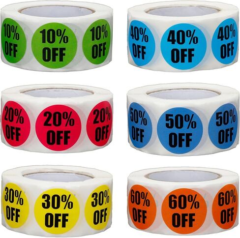 3000 PCS Discount Stickers, Adhesive Labels, Colorful Circle Price Tags for Retail Store Clearance & Bulk Sales (1 Inch Diameter) in Kuwait