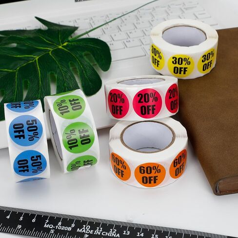 3000 PCS Discount Stickers, Adhesive Labels, Colorful Circle Price Tags for Retail Store Clearance & Bulk Sales (1 Inch Diameter) in Kuwait