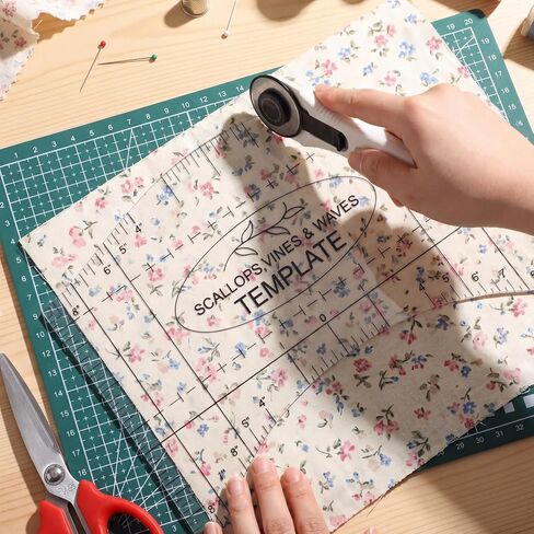 Scallop Vine Wave Design Template Acrylic Quilting Template Multi Pattern Sewing Ruler Precision Quilting Stencil Tool for DIY Sewing Quilts Pillows Tablecloth Crafts in Kuwait