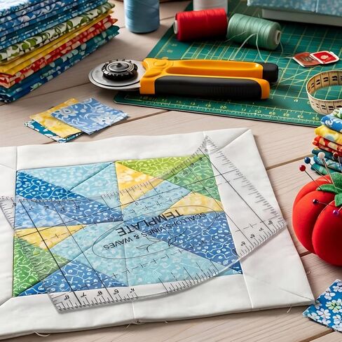 Scallop Vine Wave Design Template Acrylic Quilting Template Multi Pattern Sewing Ruler Precision Quilting Stencil Tool for DIY Sewing Quilts Pillows Tablecloth Crafts in Kuwait