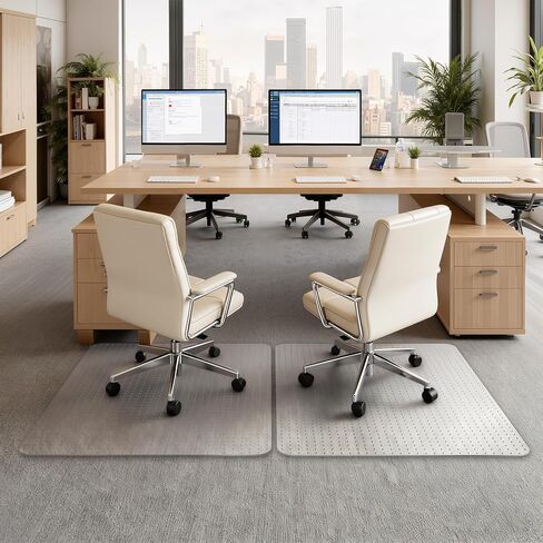 Chair Mat for Carpet, Clear PVC, Modern Style, Low Profile Design with Beveled Edges, Durable Floor Protection for Home Office, 36 x 48Inches, 2 Pack in Kuwait
