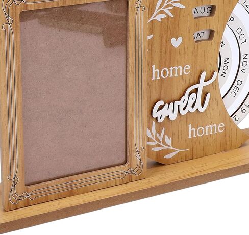 POCREATION Perpetual Calendar Frame, MDF, Photo Display with Rotating Wheel Feature, Customizable for Family Memories in Home or Decor (Moon) in Kuwait