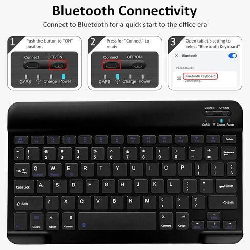 حافظة لجهاز iPad Pro 9.7 بوصة مع لوحة مفاتيح وماوس لجهاز iPad 2018 (الجيل السادس)/ 2017 (الجيل الخامس)، حافظة لوحة مفاتيح مع ماوس لجهاز iPad Pro/Air 2/1 2016، غطاء لوحة مفاتيح لاسلكي قابل للفصل مع حامل أقلام، BK in Saudi Arabia